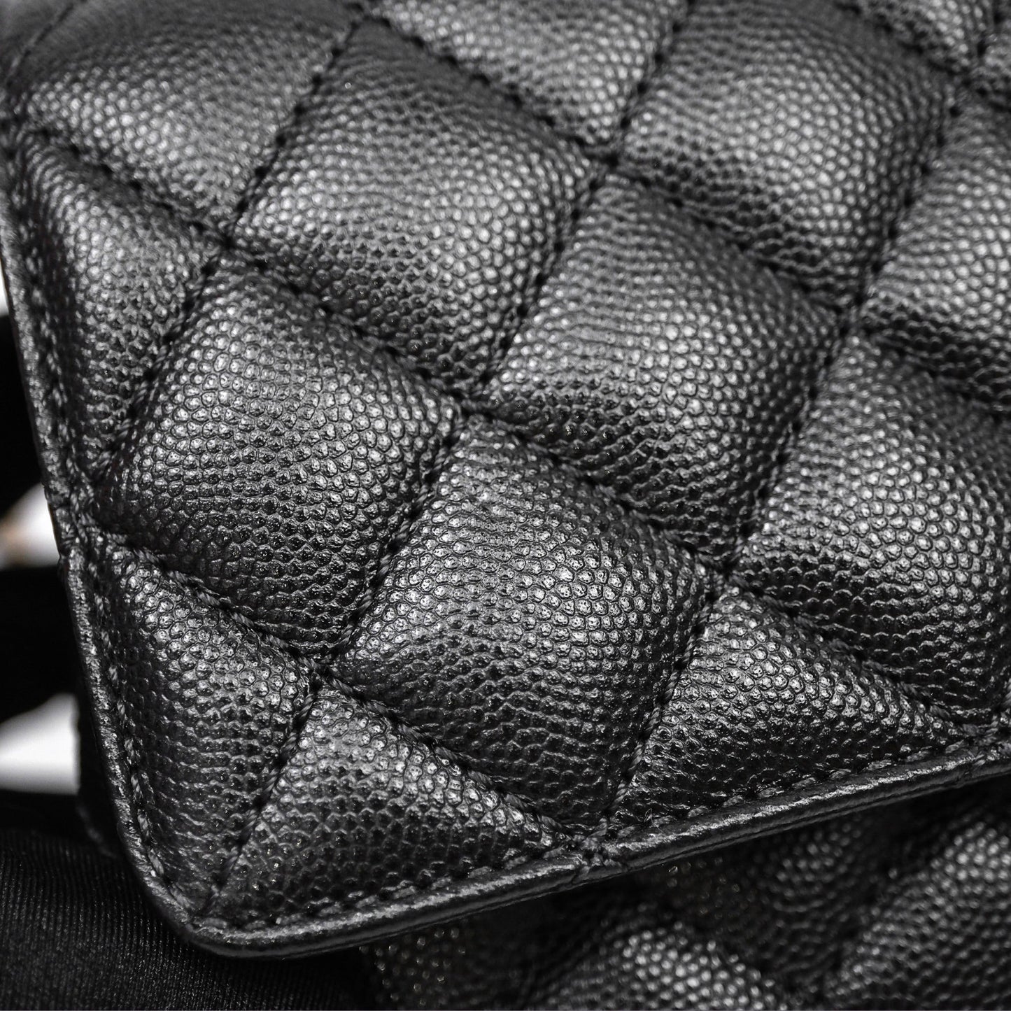 Chanel Small Coco Handle Quilted Black Caviar Gold Hardware