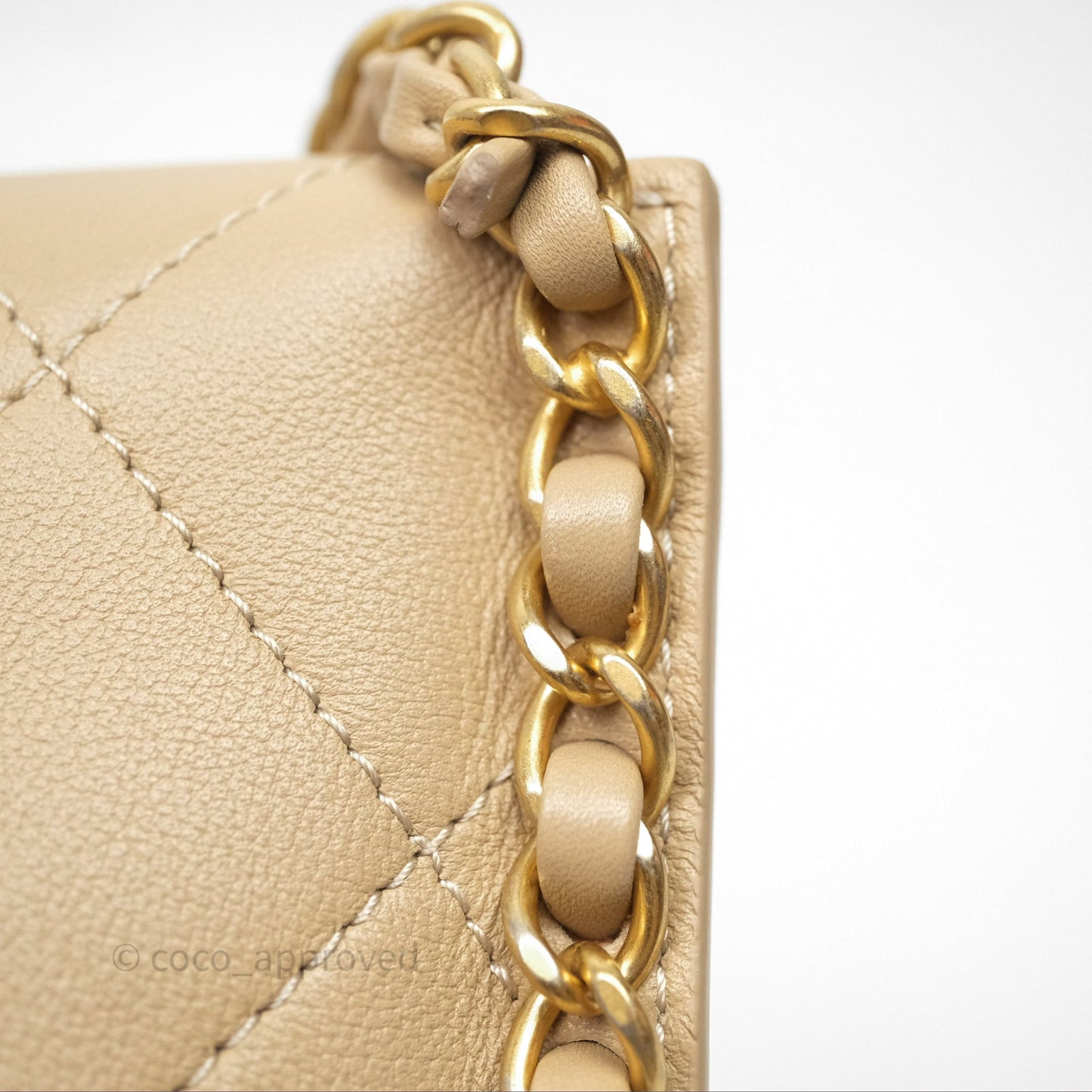 Chanel Small Hobo Bag Beige Calfskin Aged Gold Hardware