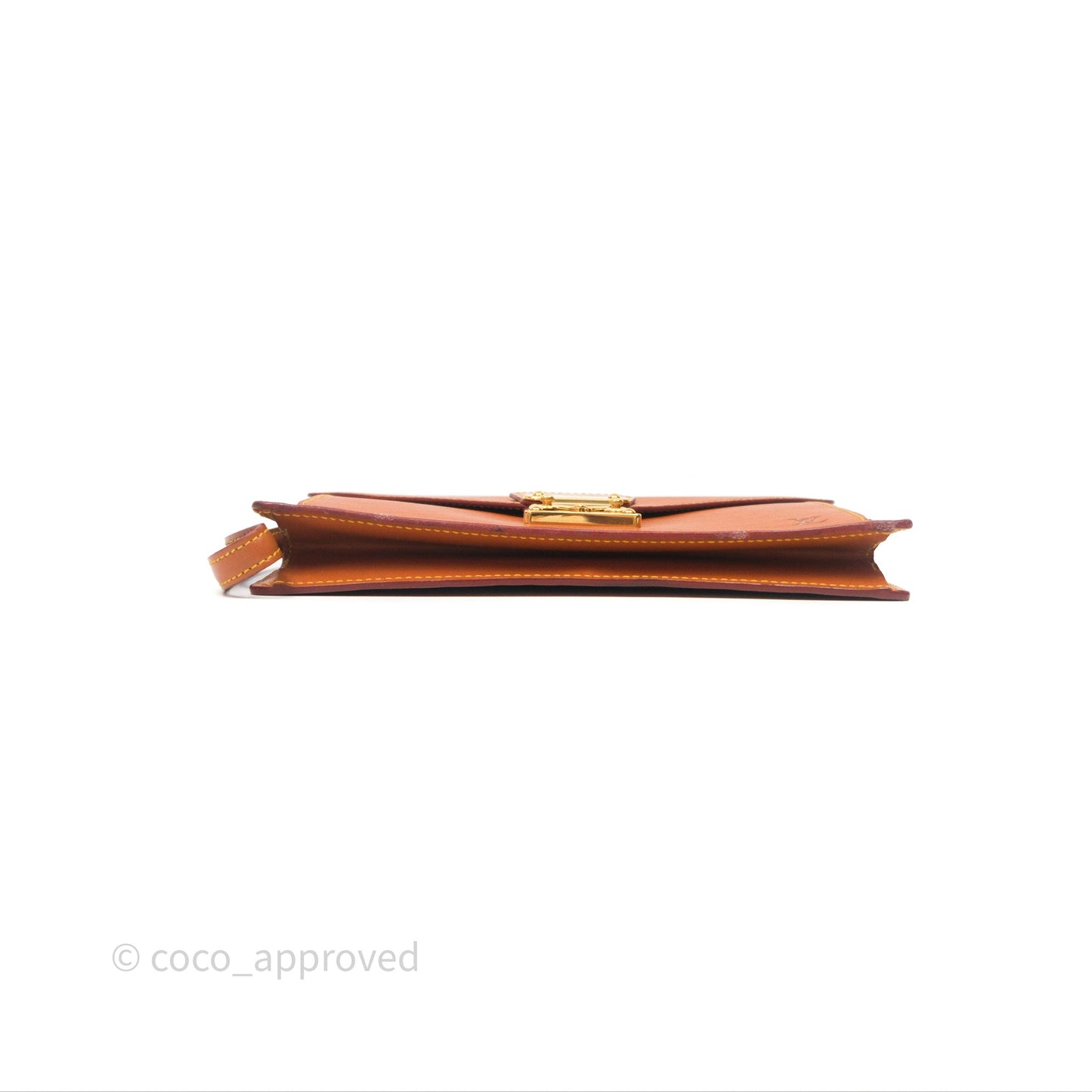 Louis Vuitton Epi Dragonne Clutch Brown Gold Hardware