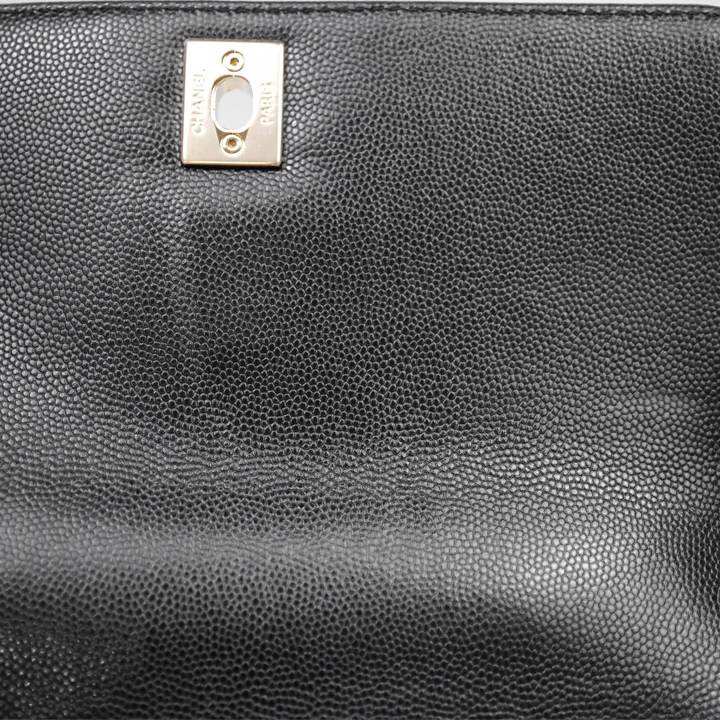 Chanel Small Coco Handle Quilted Black Caviar Gold Hardware