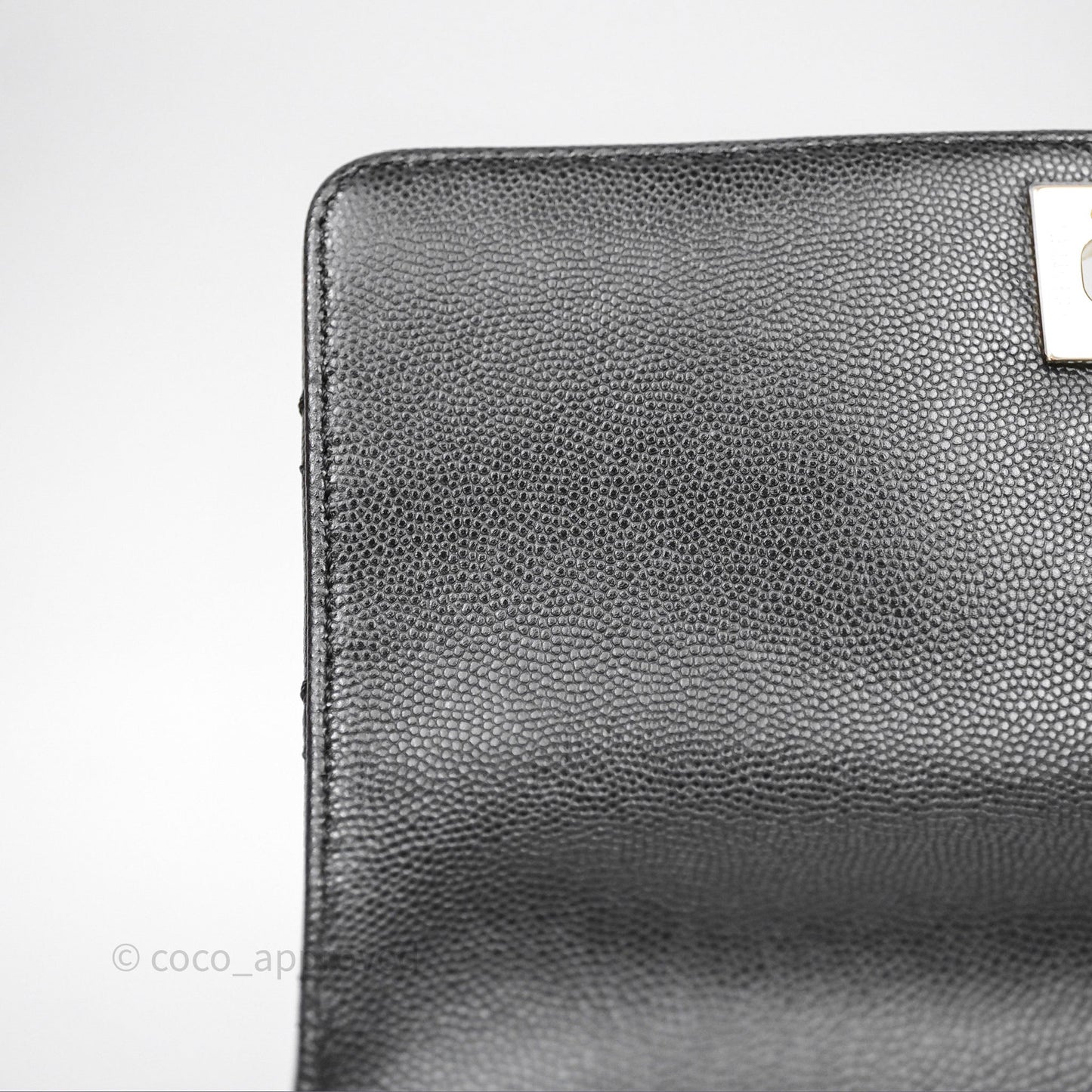 Chanel Small Coco Handle Quilted Black Caviar Gold Hardware