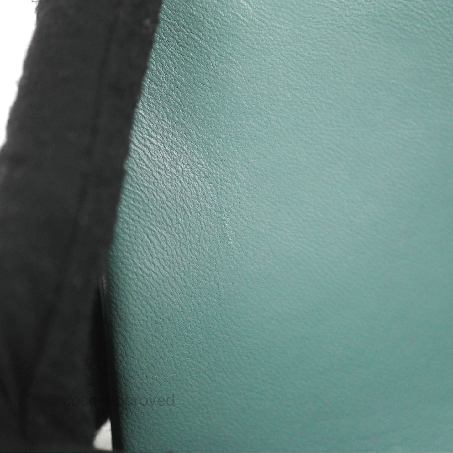 Chanel Quilted Mini Square Flap Light Teal Blue Lambskin Gold Hardware