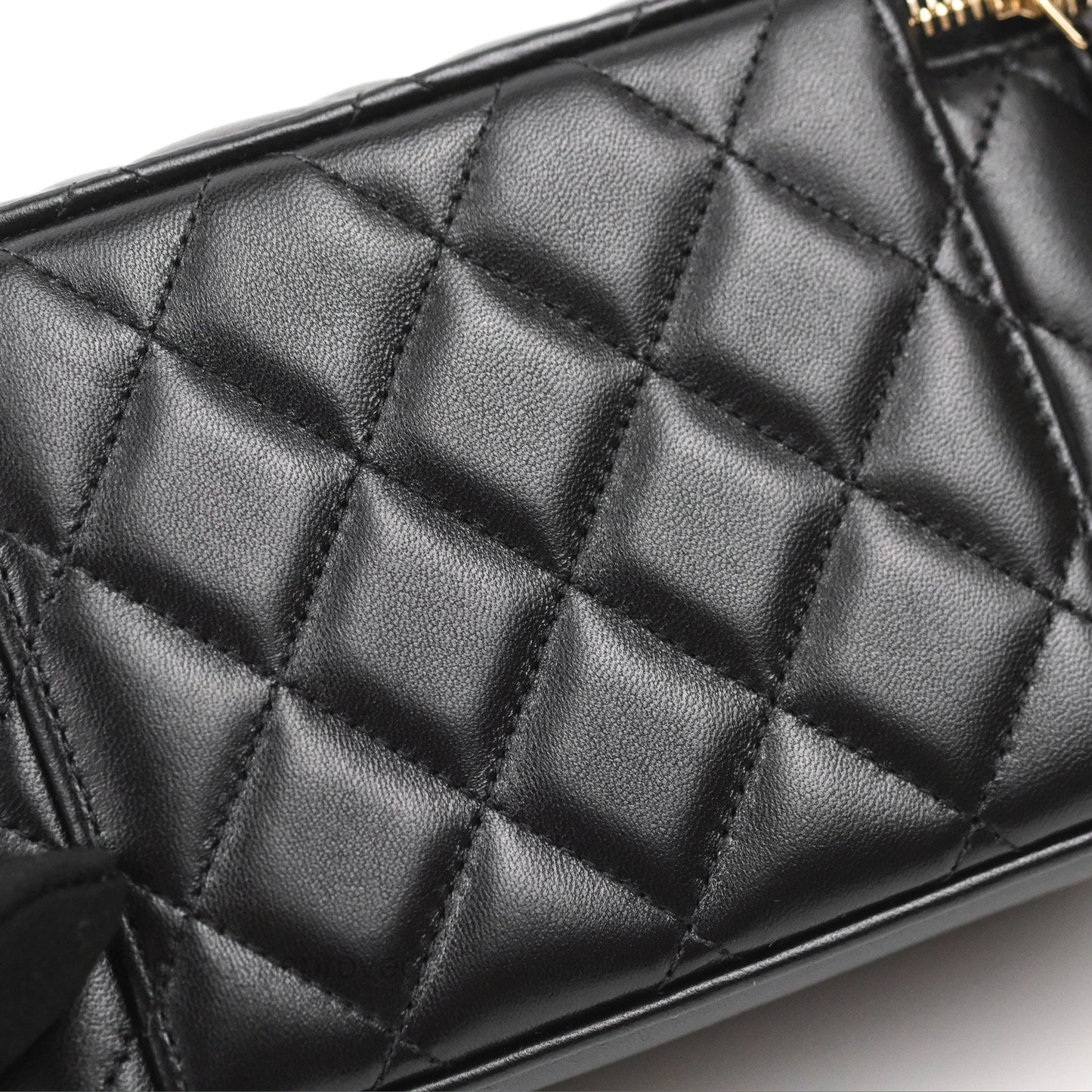 Chanel Vanity Rectangular Top Handle Black Lambskin Gold Hardware