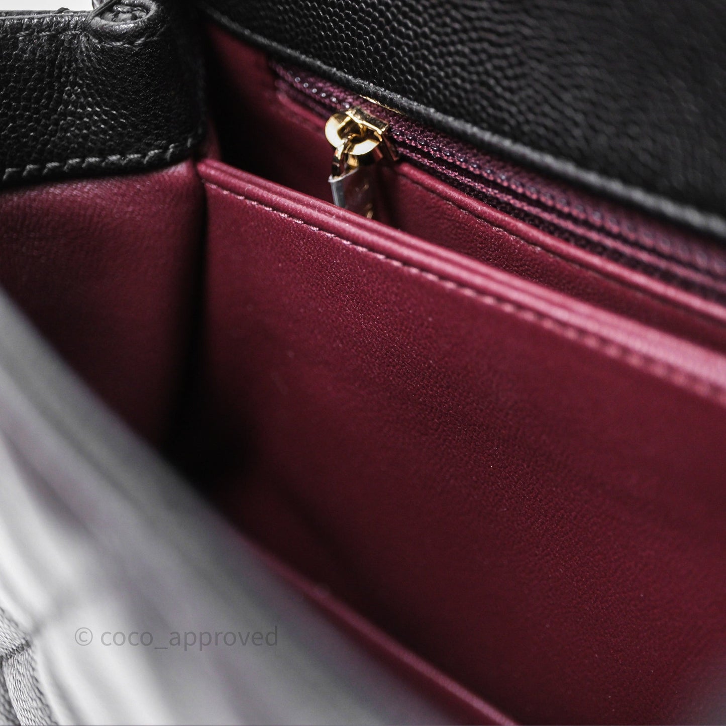 Chanel Small Coco Handle Quilted Black Caviar Gold Hardware
