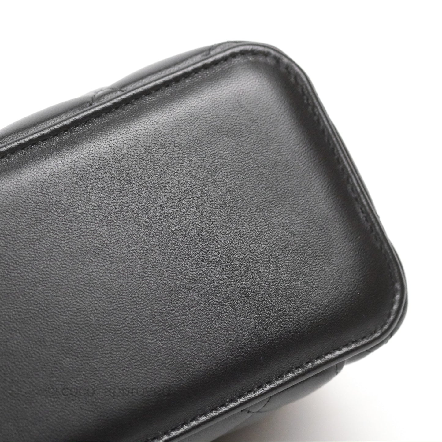 Chanel Vanity Rectangular Top Handle Black Lambskin Gold Hardware