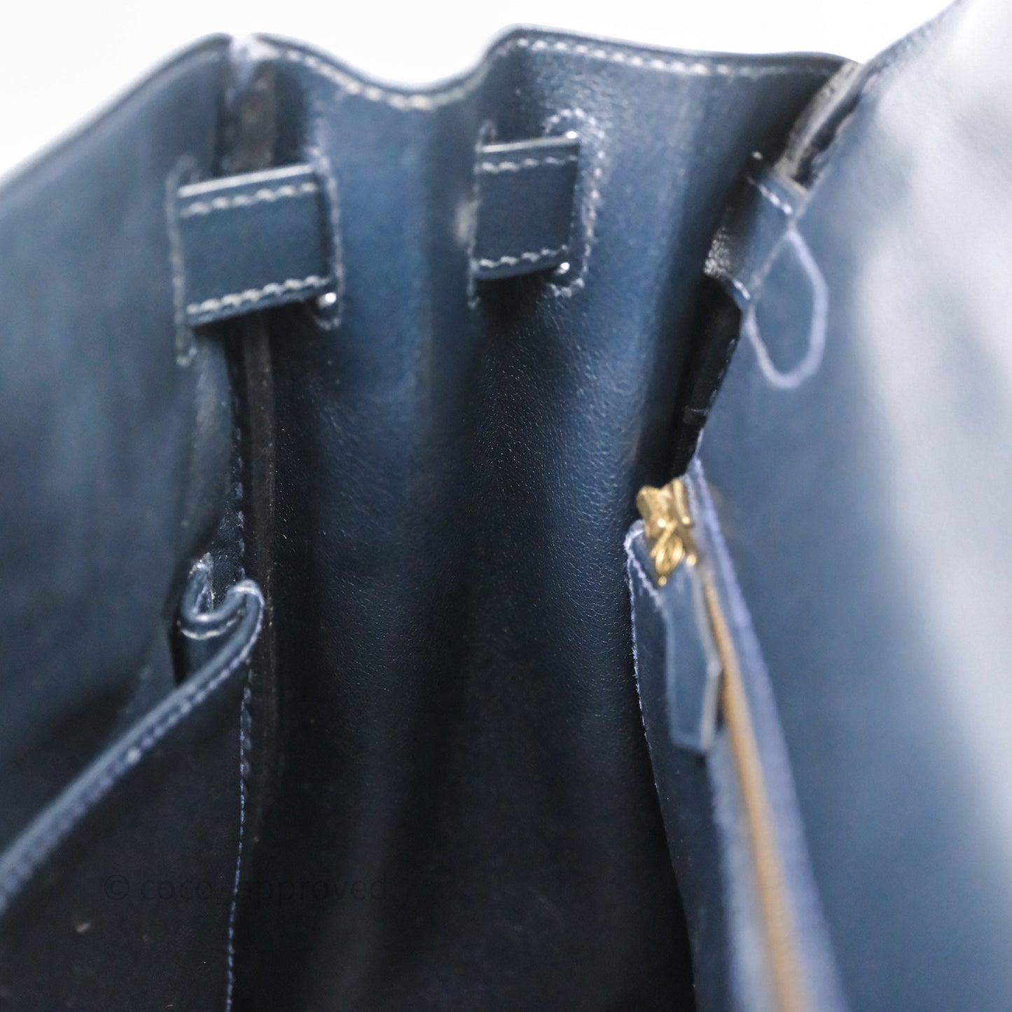Hermes Kelly 28 Retourne Bleu Nuit 2Z Gold Hardware