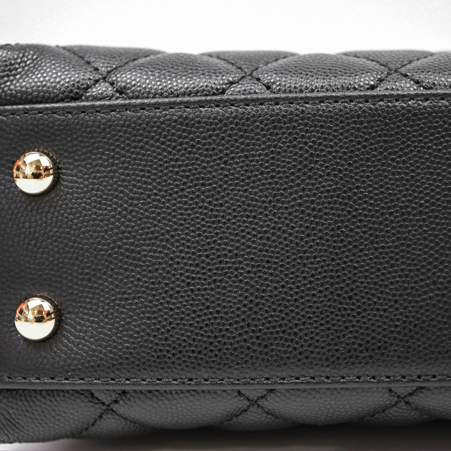 Chanel Small Coco Handle Quilted Black Caviar Gold Hardware