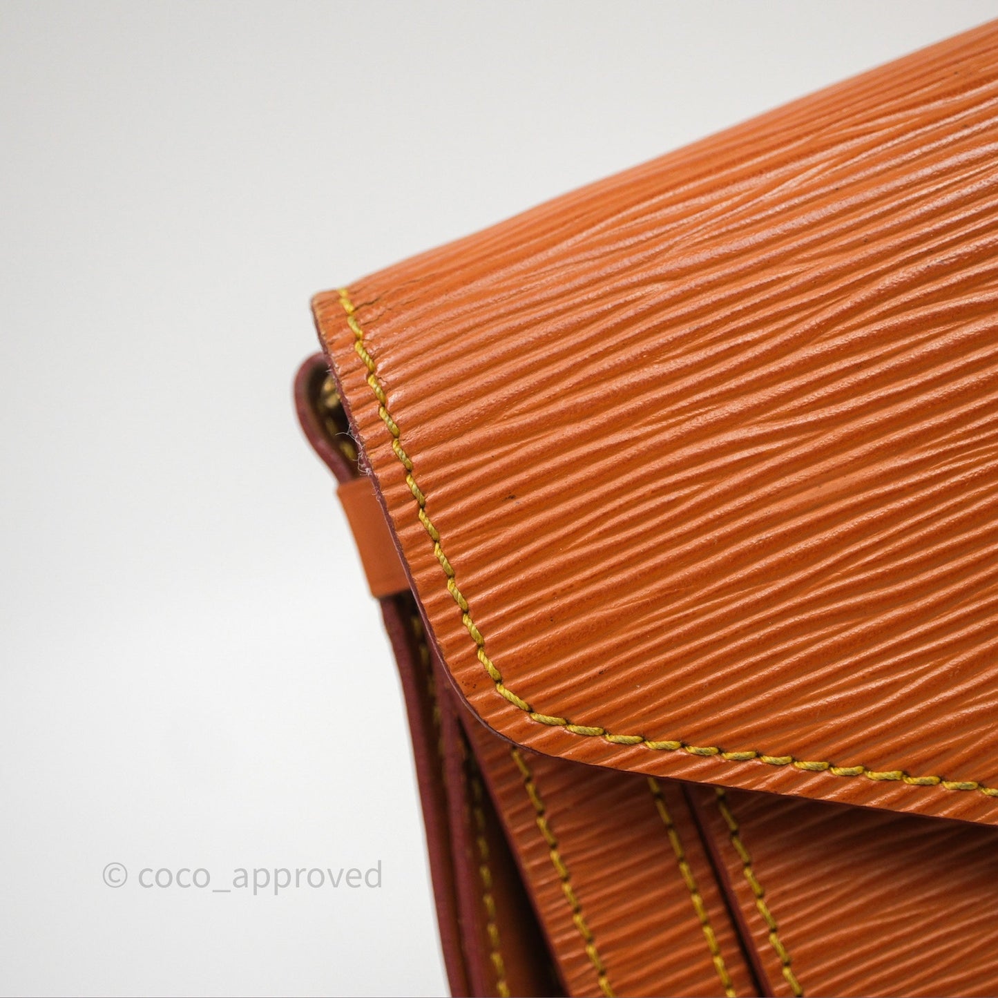 Louis Vuitton Epi Dragonne Clutch Brown Gold Hardware