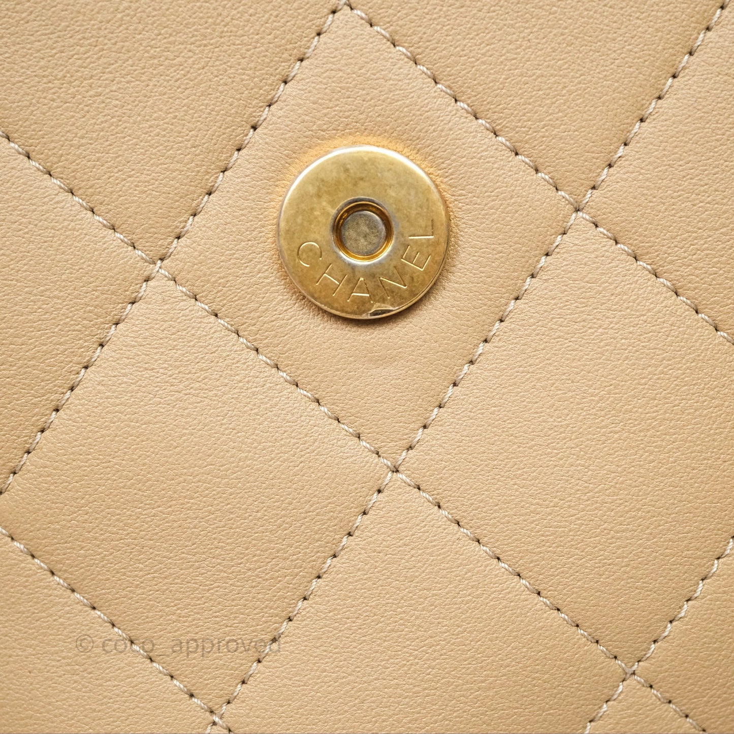 Chanel Small Hobo Bag Beige Calfskin Aged Gold Hardware
