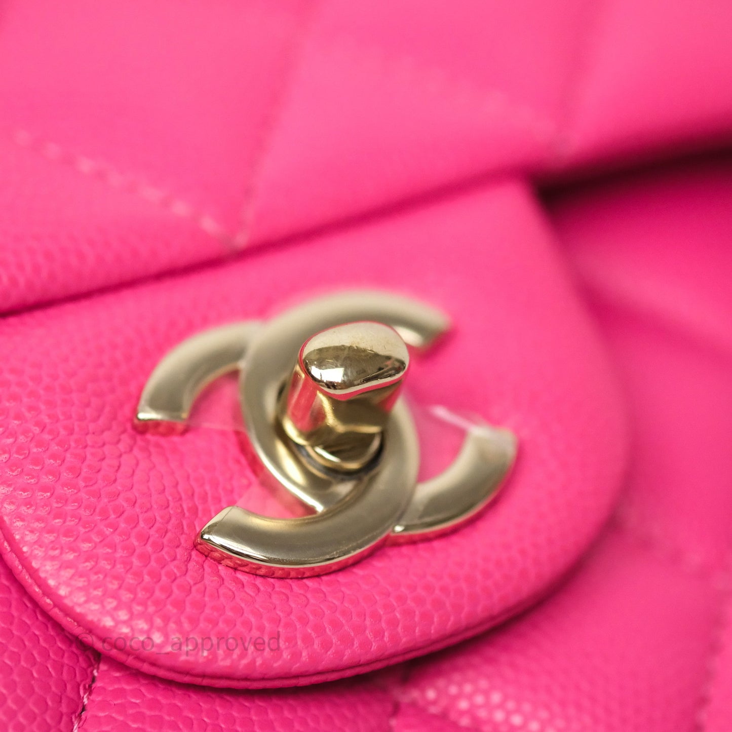 Chanel Small Classic Flap Quilted Hot Pink Caviar Gold Hardware