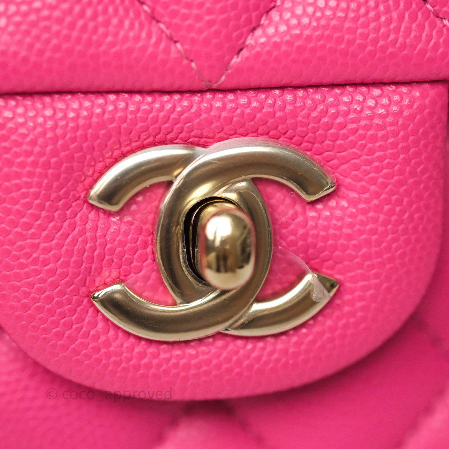 Chanel Small Classic Flap Quilted Hot Pink Caviar Gold Hardware