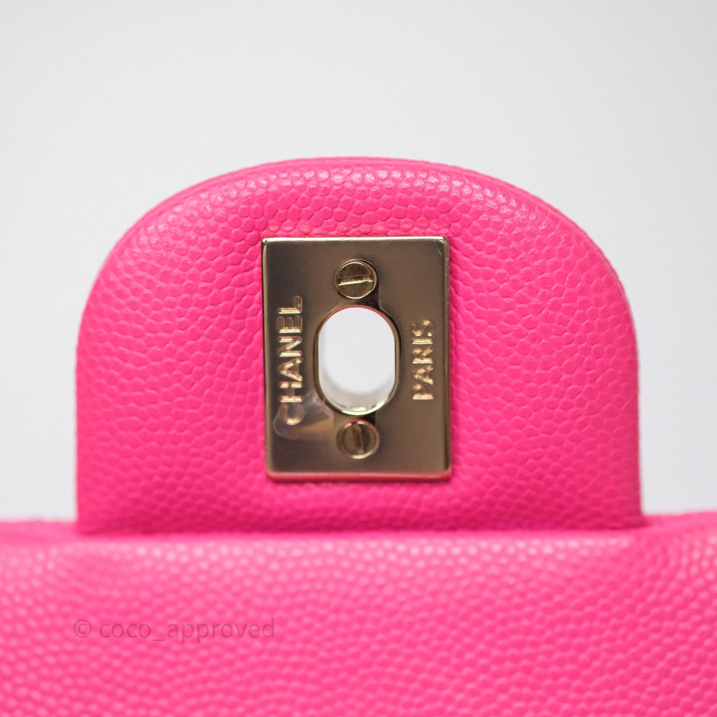 Chanel Small Classic Flap Quilted Hot Pink Caviar Gold Hardware