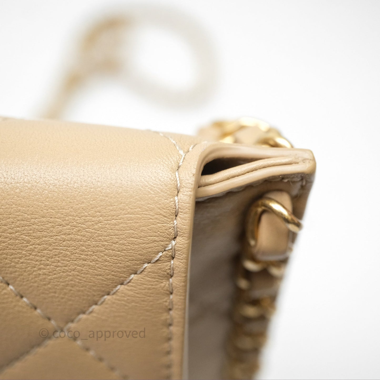 Chanel Small Hobo Bag Beige Calfskin Aged Gold Hardware