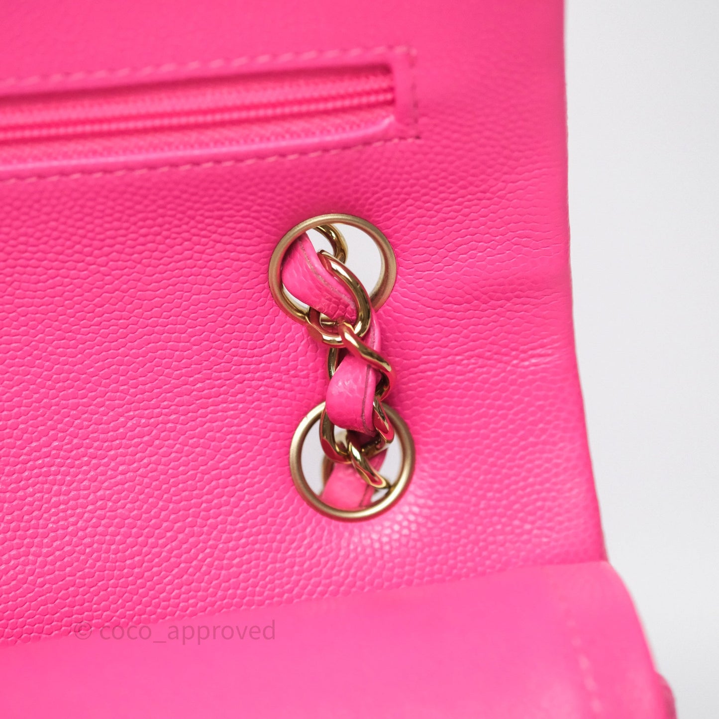 Chanel Small Classic Flap Quilted Hot Pink Caviar Gold Hardware