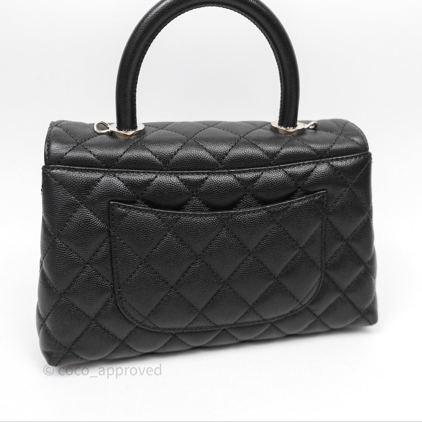 Chanel Small Coco Handle Quilted Black Caviar Gold Hardware