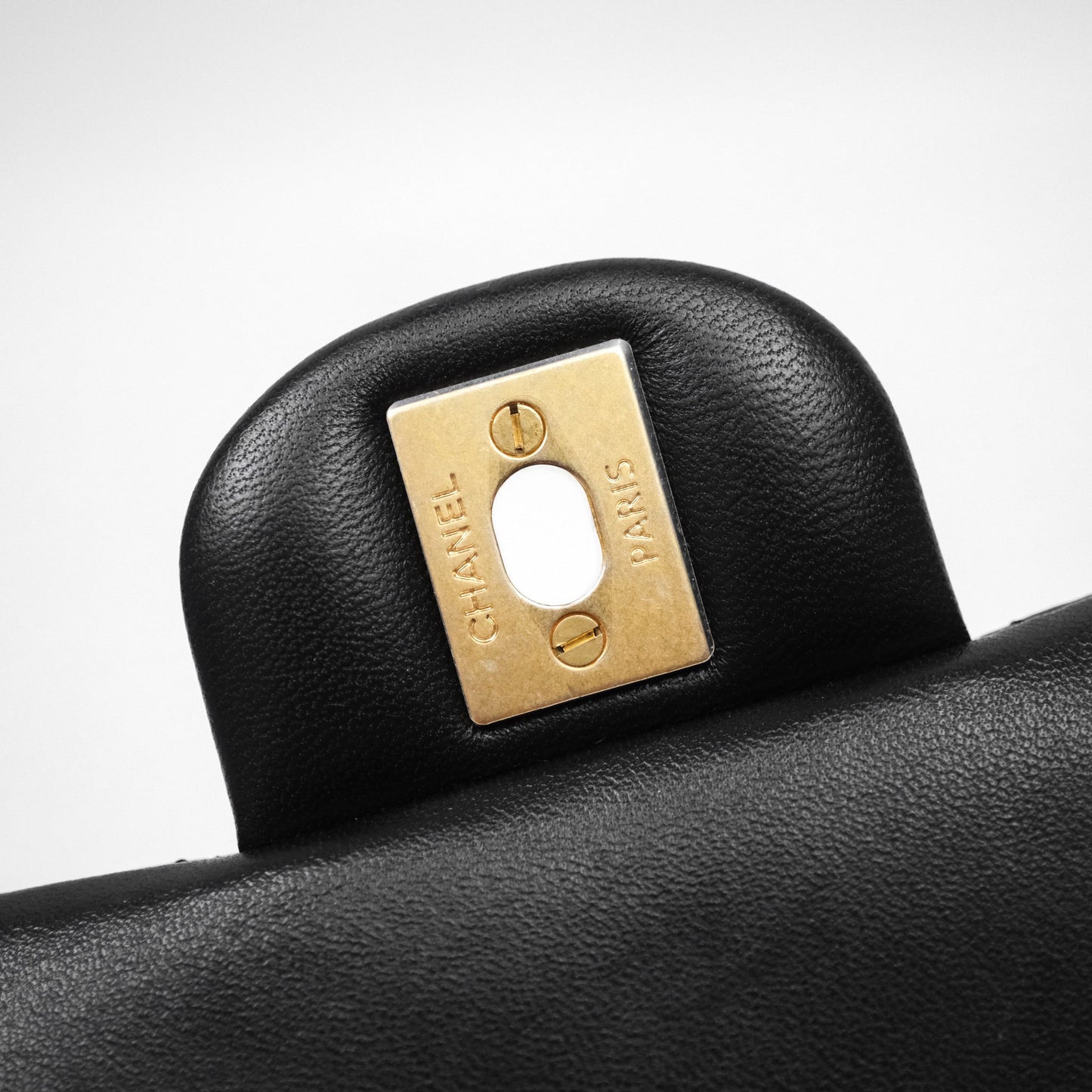 Chanel Top Handle Mini Rectangular Flap Black Lambskin Aged Gold Hardware