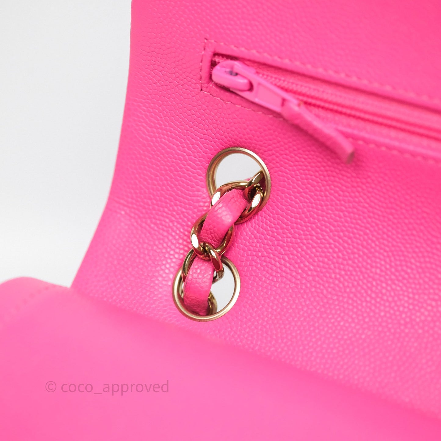 Chanel Small Classic Flap Quilted Hot Pink Caviar Gold Hardware