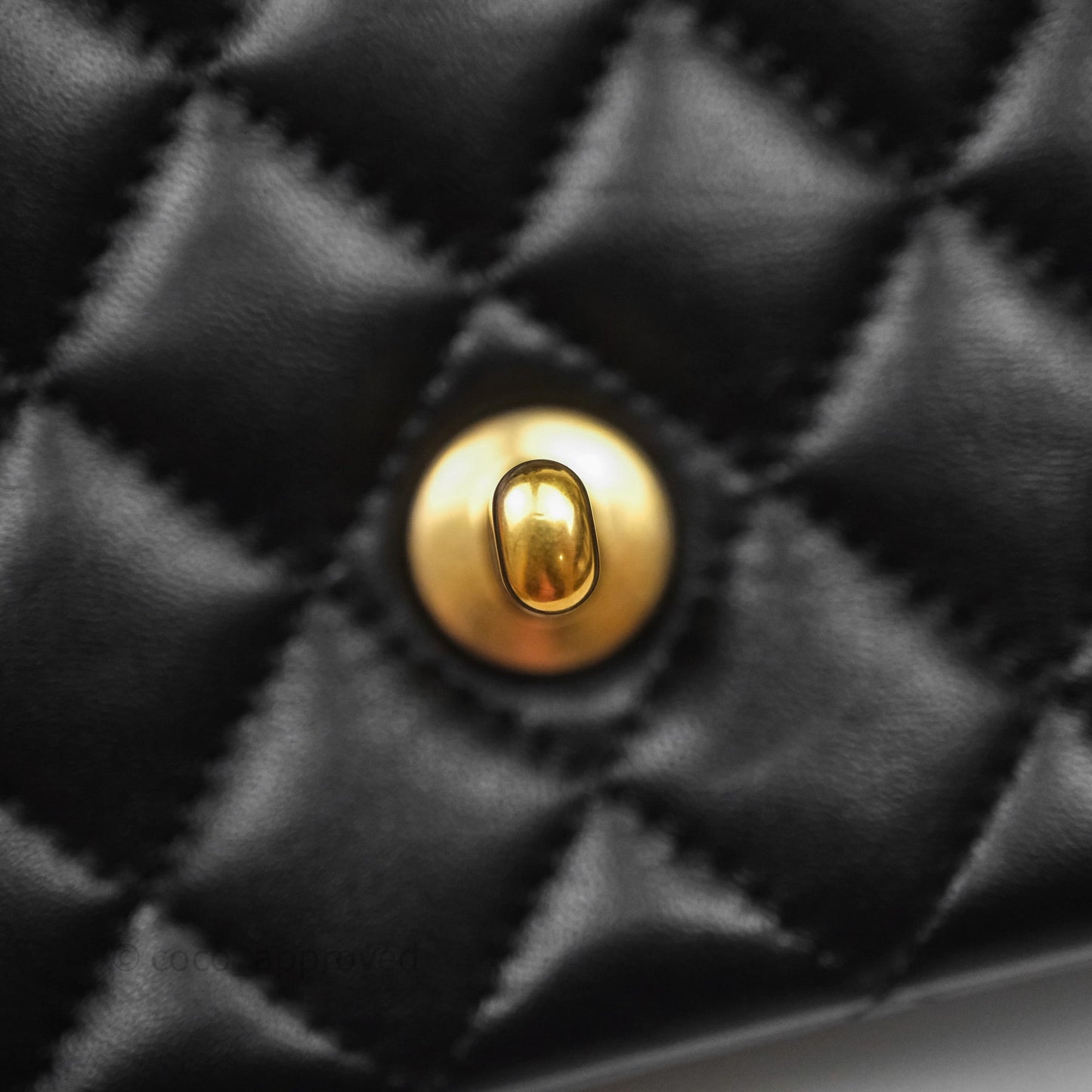 Chanel Top Handle Mini Rectangular Flap Black Lambskin Aged Gold Hardware
