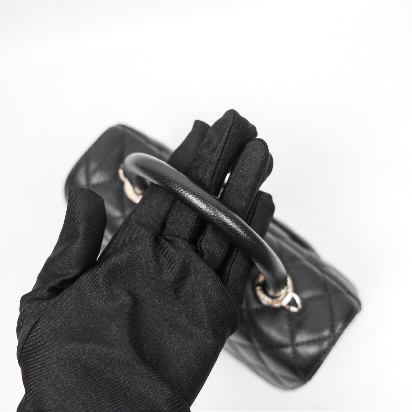 Chanel Small Coco Handle Quilted Black Caviar Gold Hardware