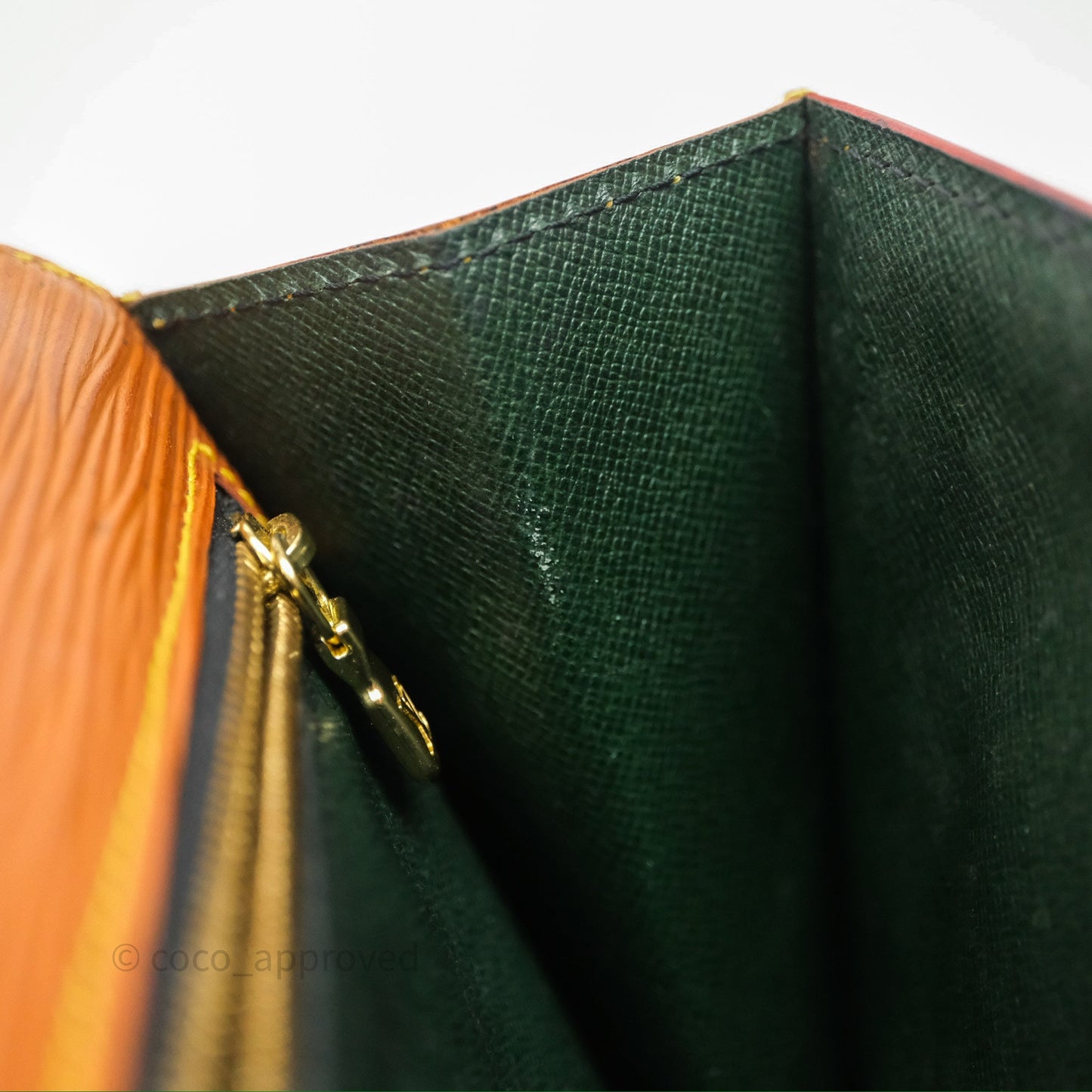 Louis Vuitton Epi Dragonne Clutch Brown Gold Hardware