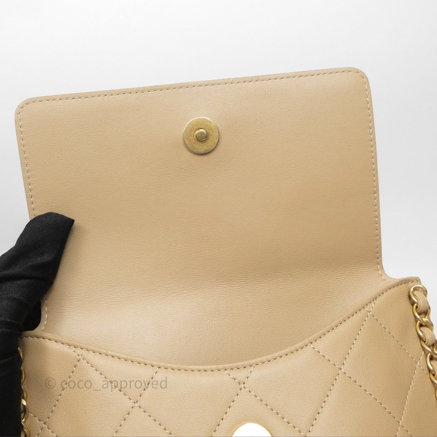 Chanel Small Hobo Bag Beige Calfskin Aged Gold Hardware