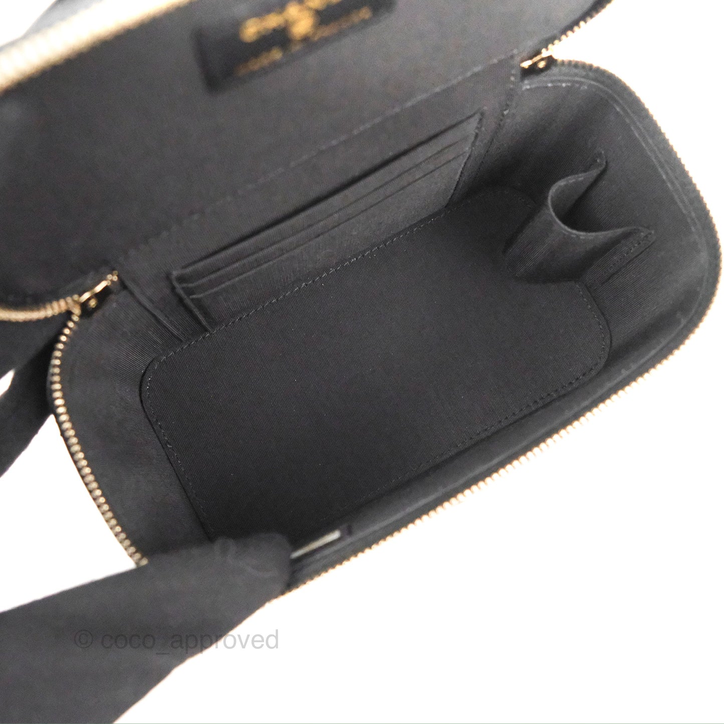 Chanel Vanity Rectangular Top Handle Black Lambskin Gold Hardware
