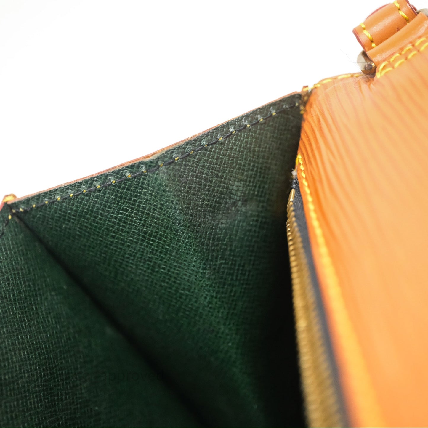 Louis Vuitton Epi Dragonne Clutch Brown Gold Hardware