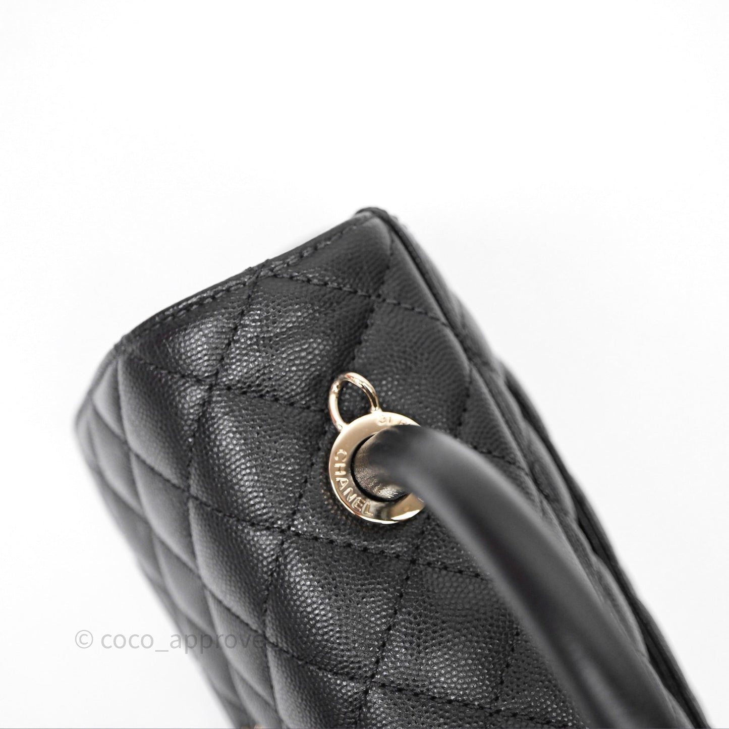 Chanel Small Coco Handle Quilted Black Caviar Gold Hardware