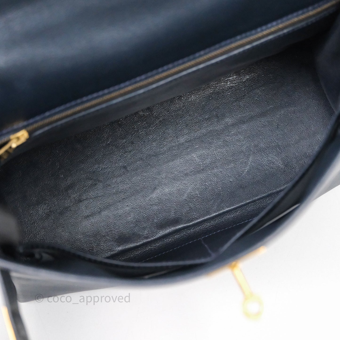 Hermes Kelly 28 Retourne Bleu Nuit 2Z Gold Hardware