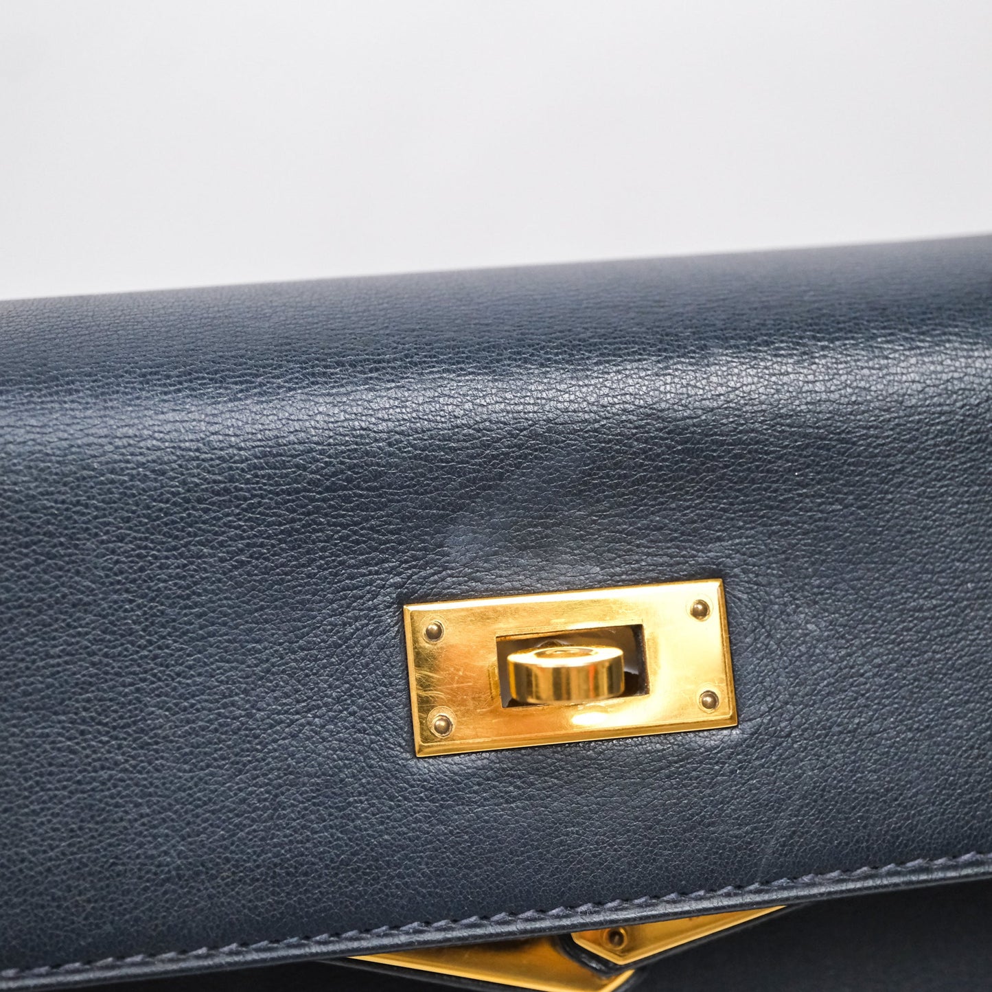 Hermes Kelly 28 Retourne Bleu Nuit 2Z Gold Hardware