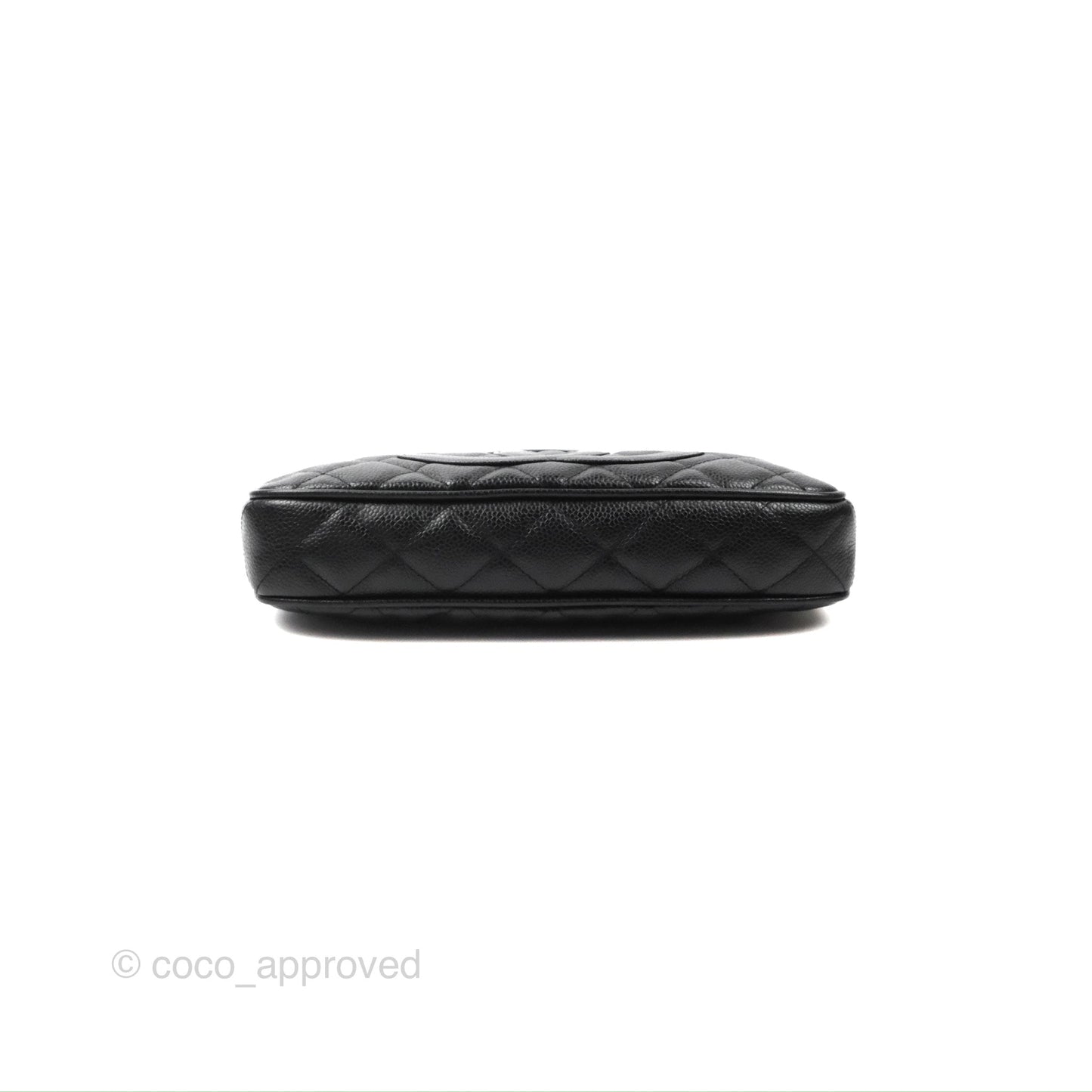 Chanel Quilted CC Timeless Caviar Pochette Black Caviar Gold Hardware