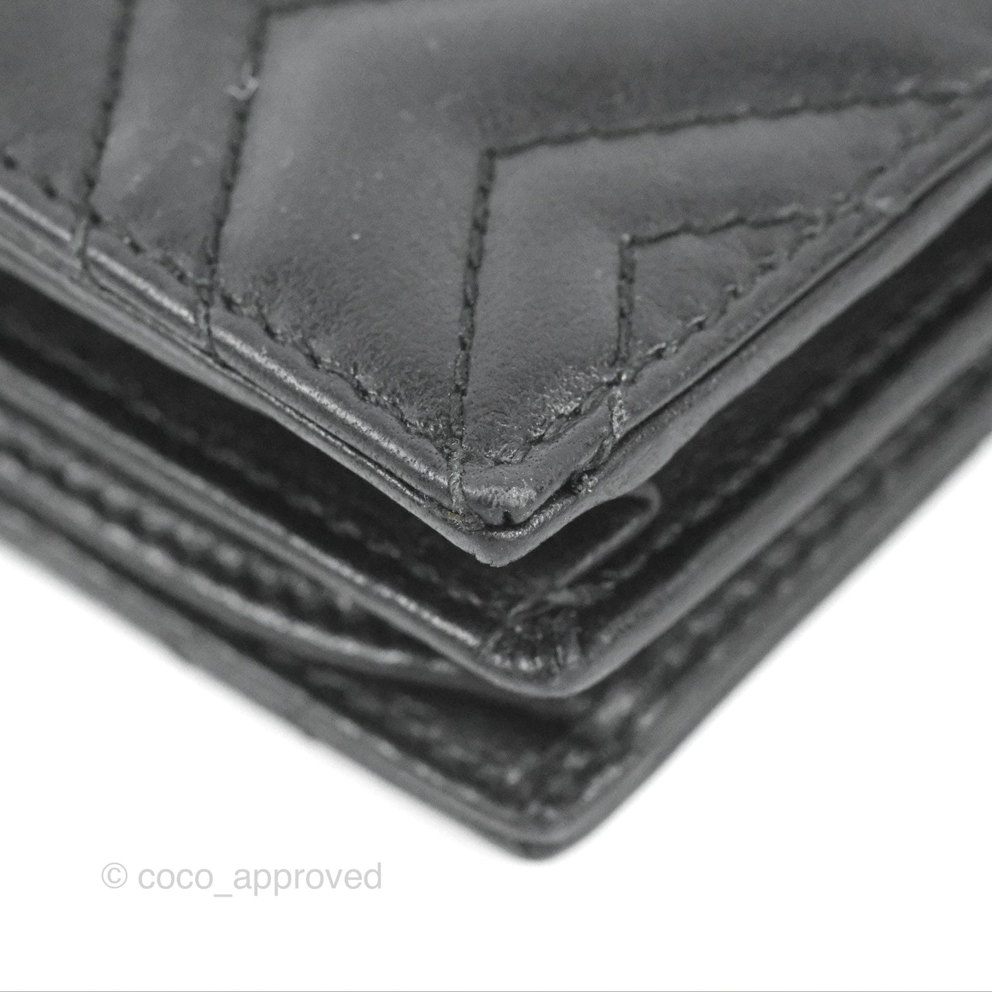 Gucci GG Marmont Card Case Wallet Black Lambskin
