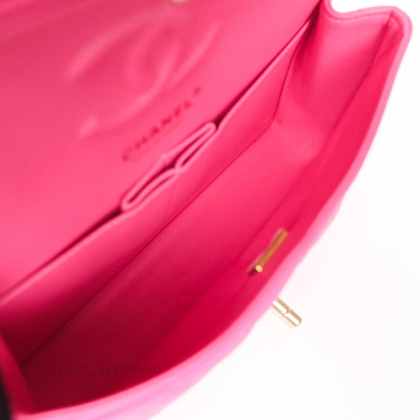Chanel Small Classic Flap Quilted Hot Pink Caviar Gold Hardware
