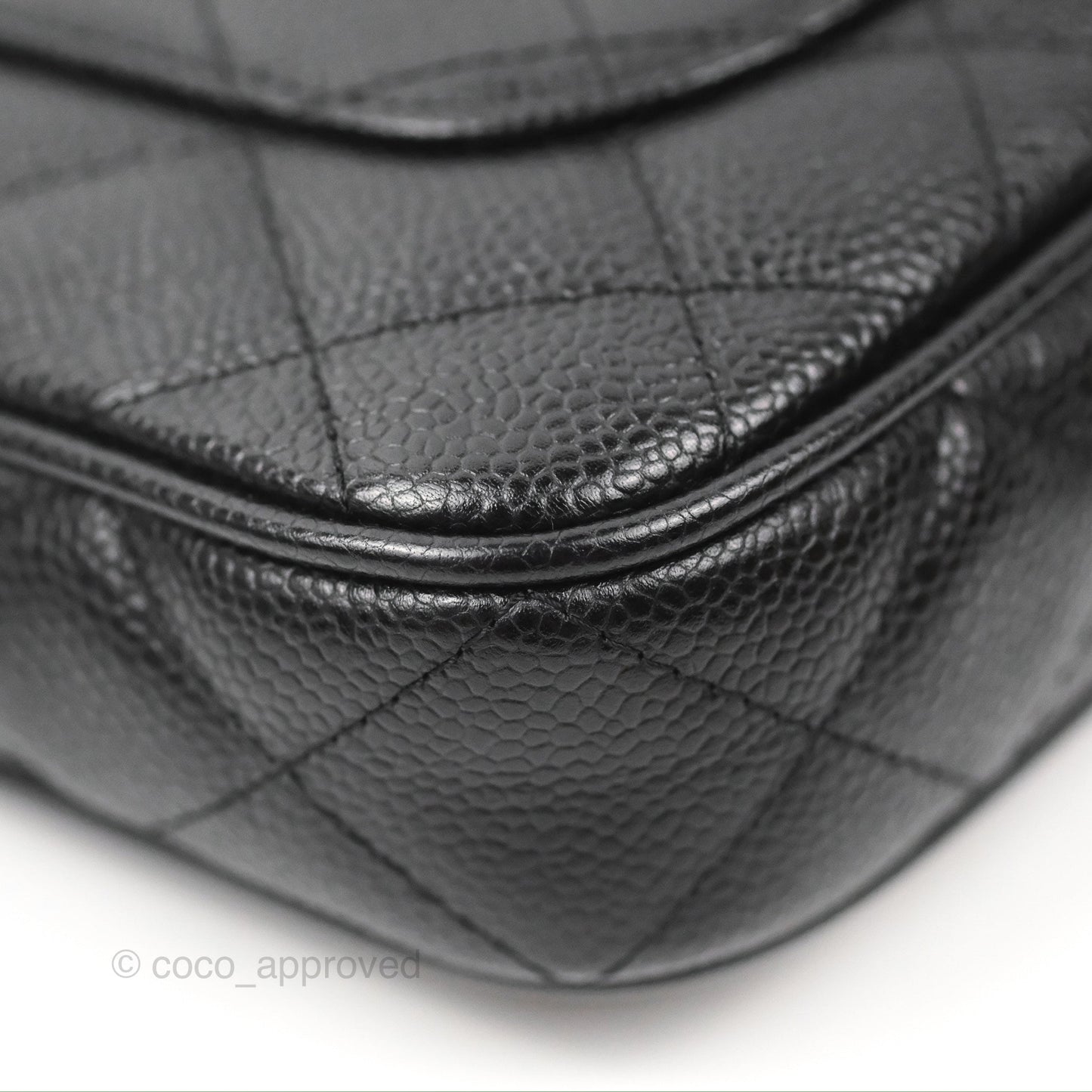 Chanel Quilted CC Timeless Caviar Pochette Black Caviar Gold Hardware