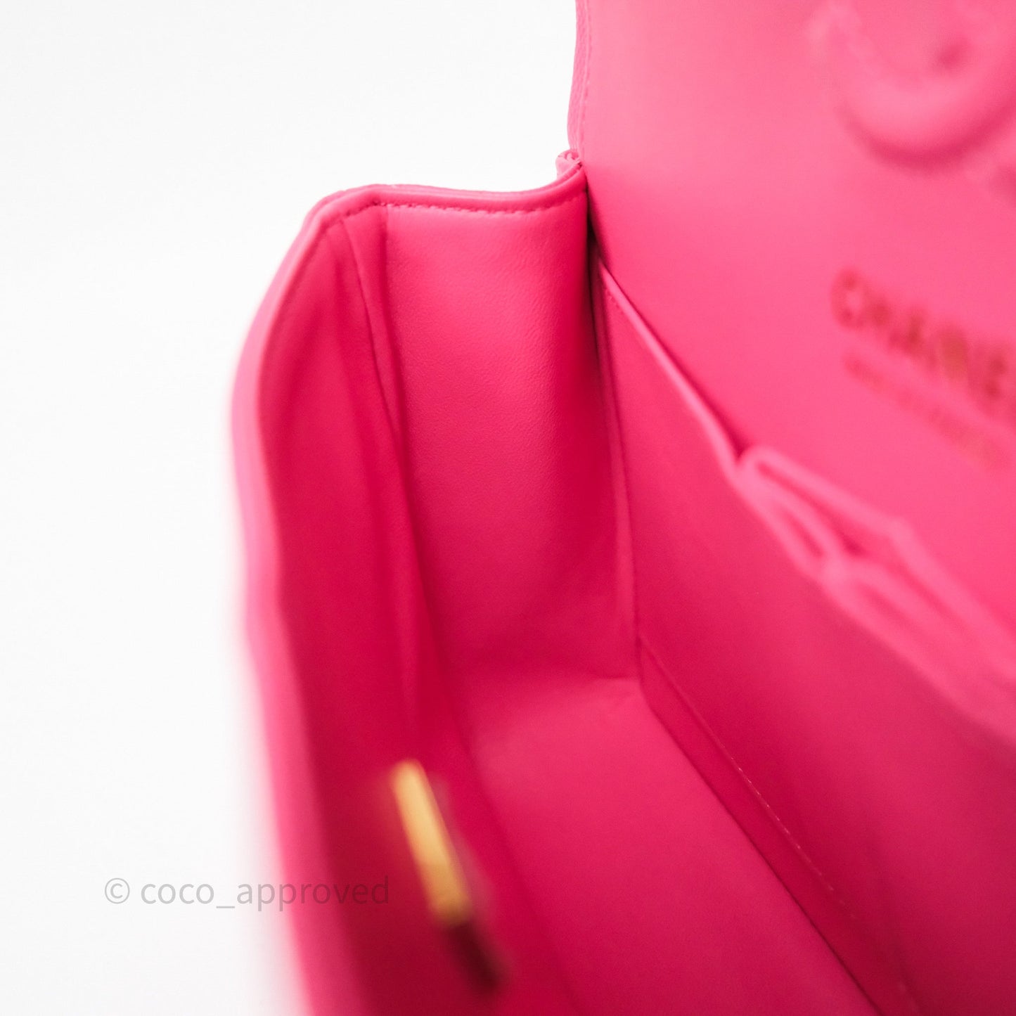 Chanel Small Classic Flap Quilted Hot Pink Caviar Gold Hardware