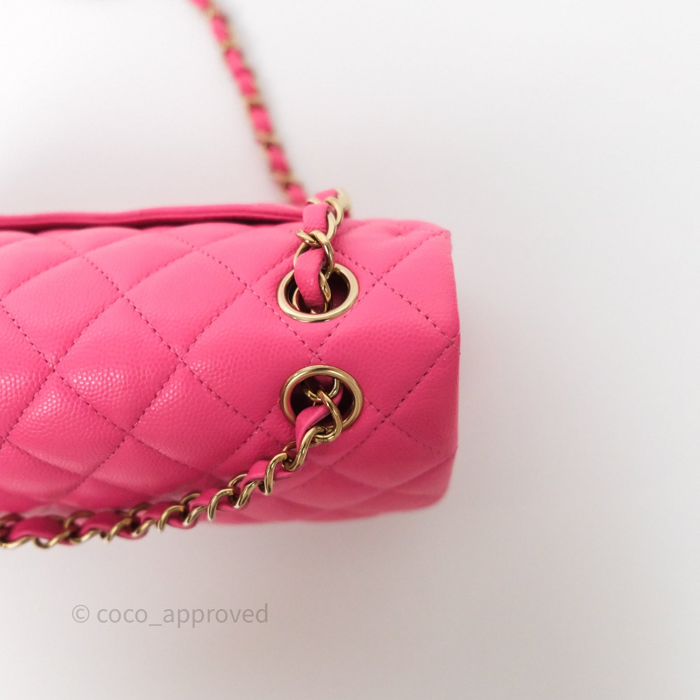 Chanel Small Classic Flap Quilted Hot Pink Caviar Gold Hardware