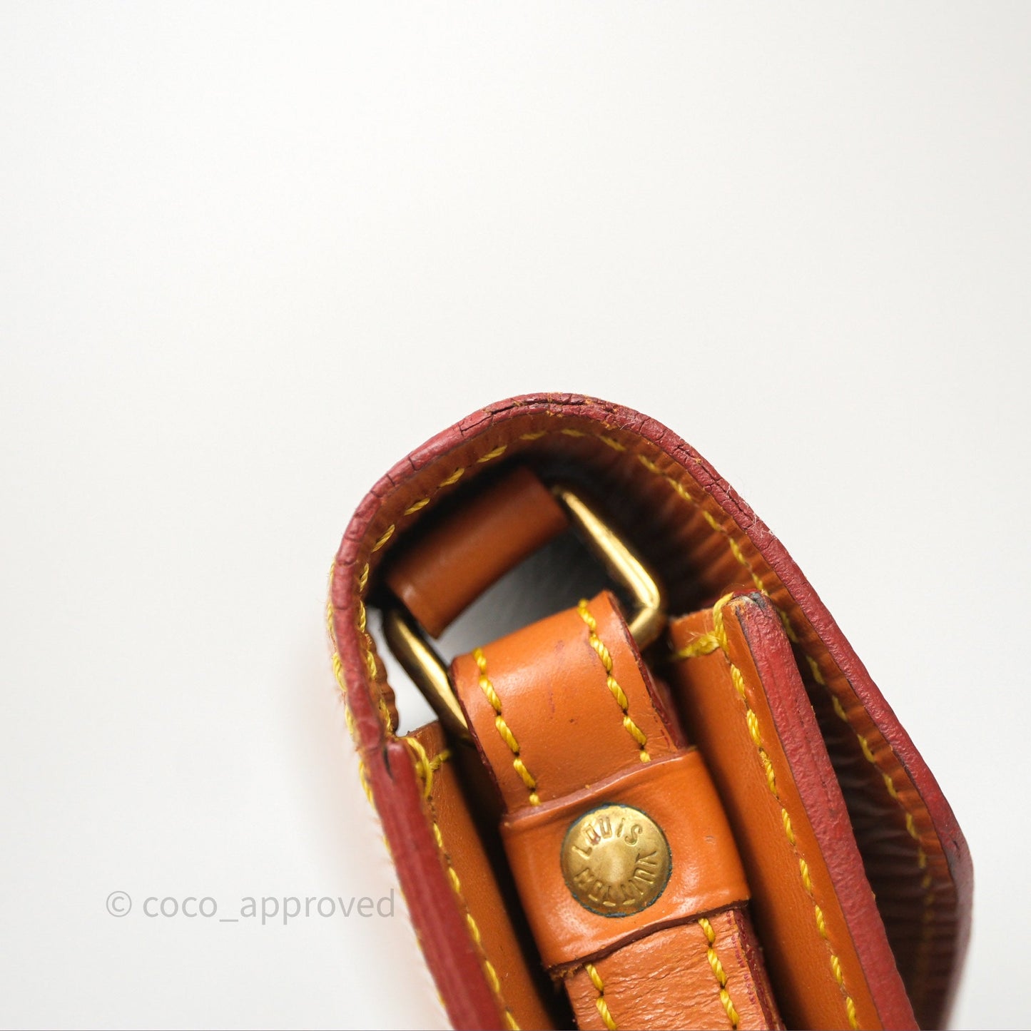Louis Vuitton Epi Dragonne Clutch Brown Gold Hardware