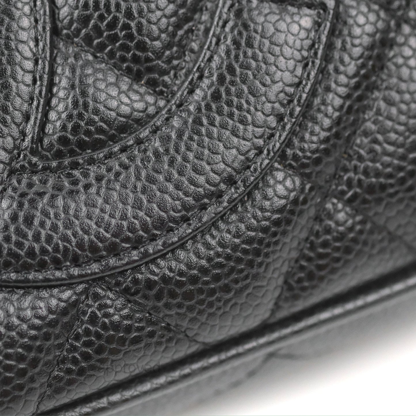 Chanel Quilted CC Timeless Caviar Pochette Black Caviar Gold Hardware