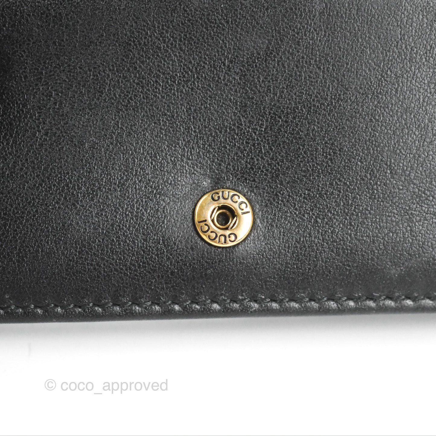 Gucci GG Marmont Card Case Wallet Black Lambskin