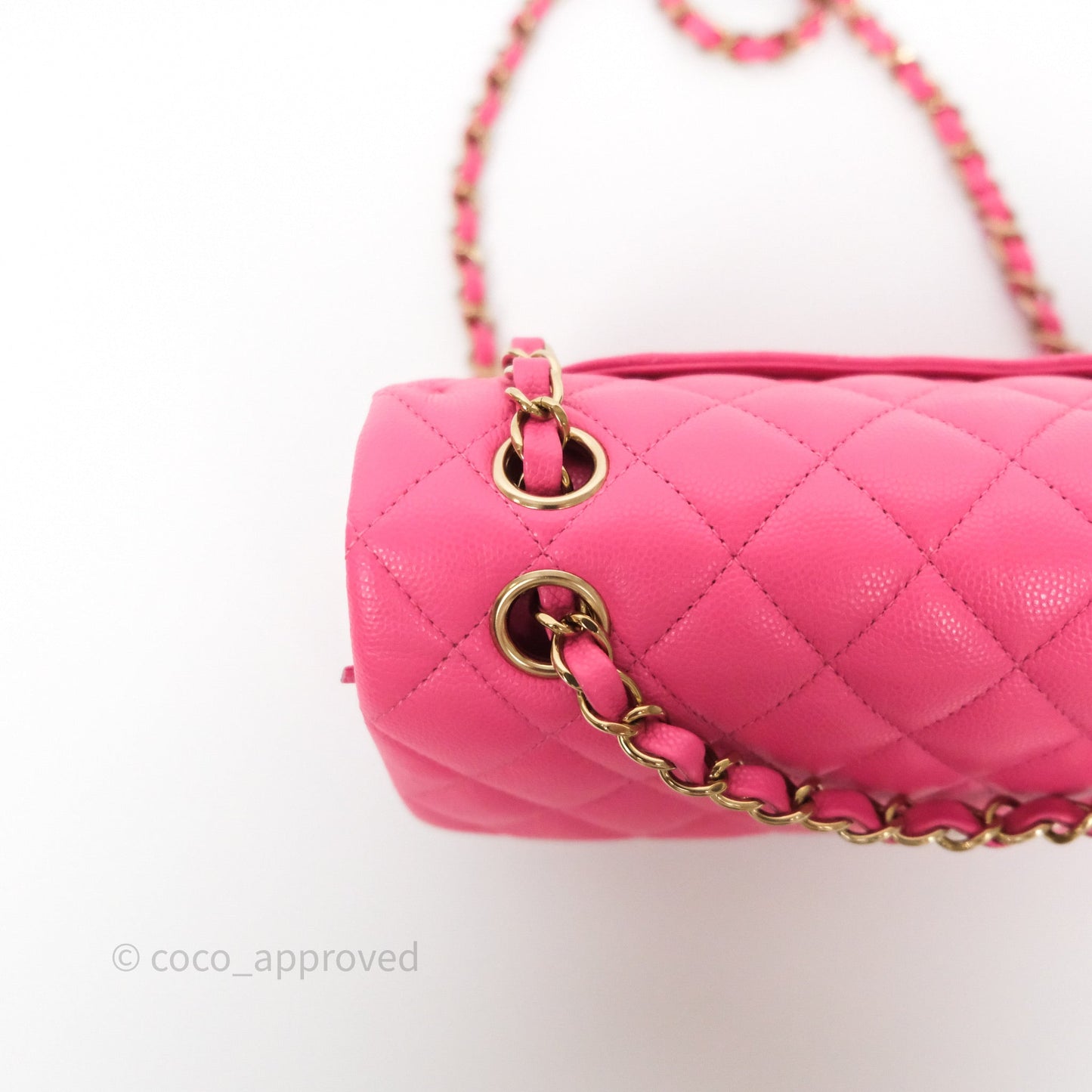 Chanel Small Classic Flap Quilted Hot Pink Caviar Gold Hardware
