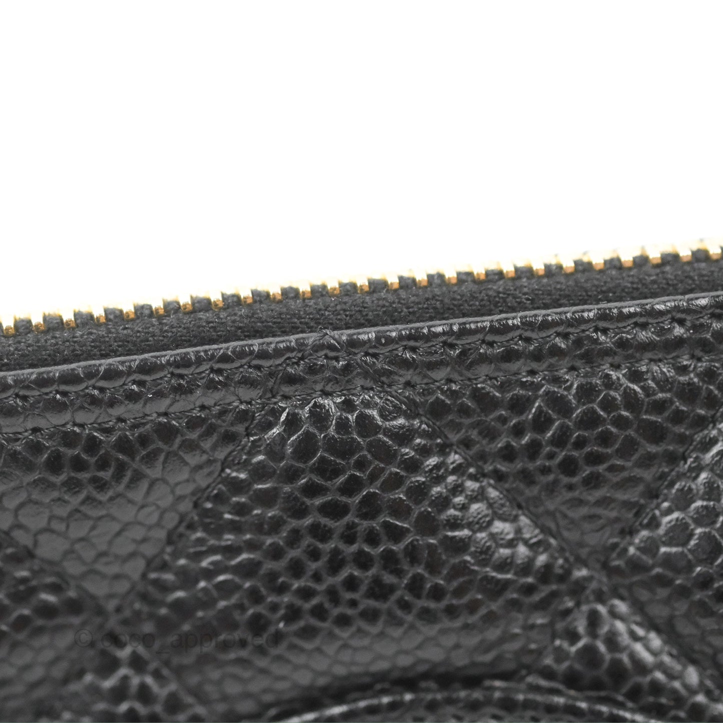 Chanel Quilted CC Timeless Caviar Pochette Black Caviar Gold Hardware