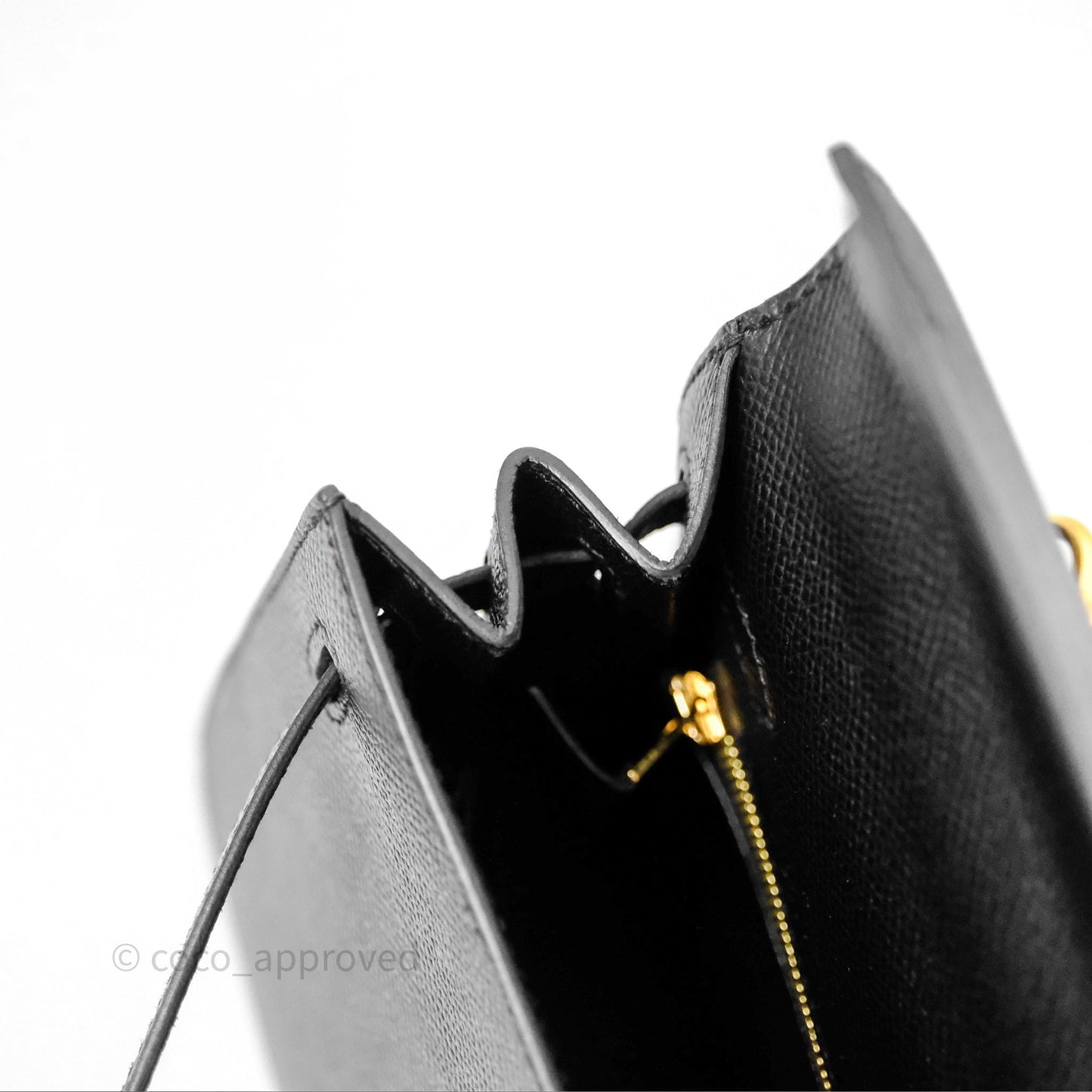 Hermès Kelly 25 Sellier Noir Black 89 Epsom Gold Hardware