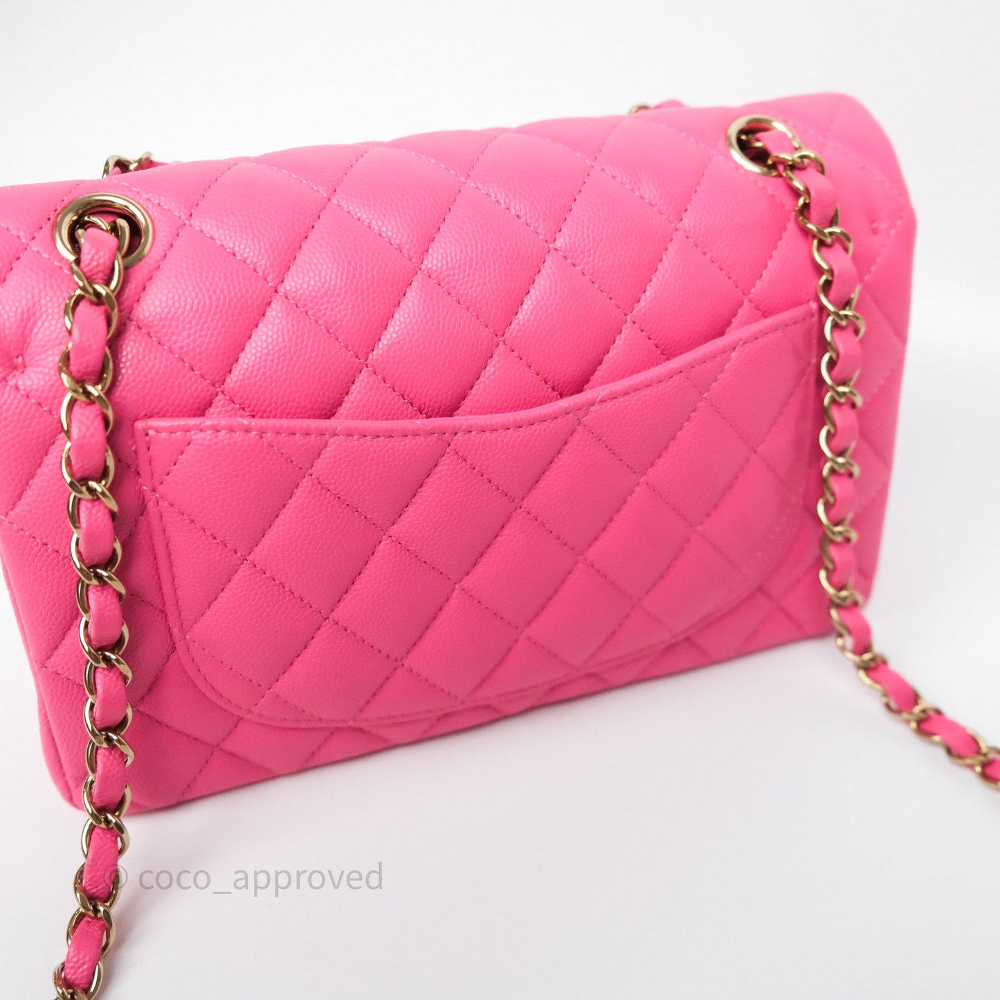 Chanel Small Classic Flap Quilted Hot Pink Caviar Gold Hardware