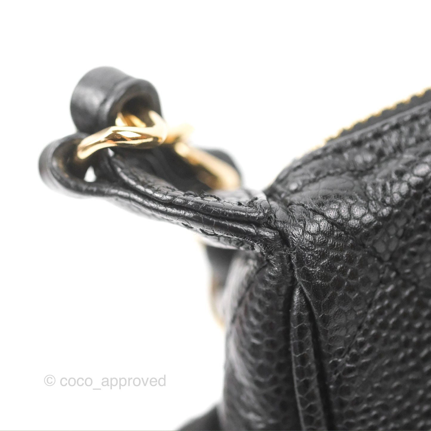 Chanel Quilted CC Timeless Caviar Pochette Black Caviar Gold Hardware