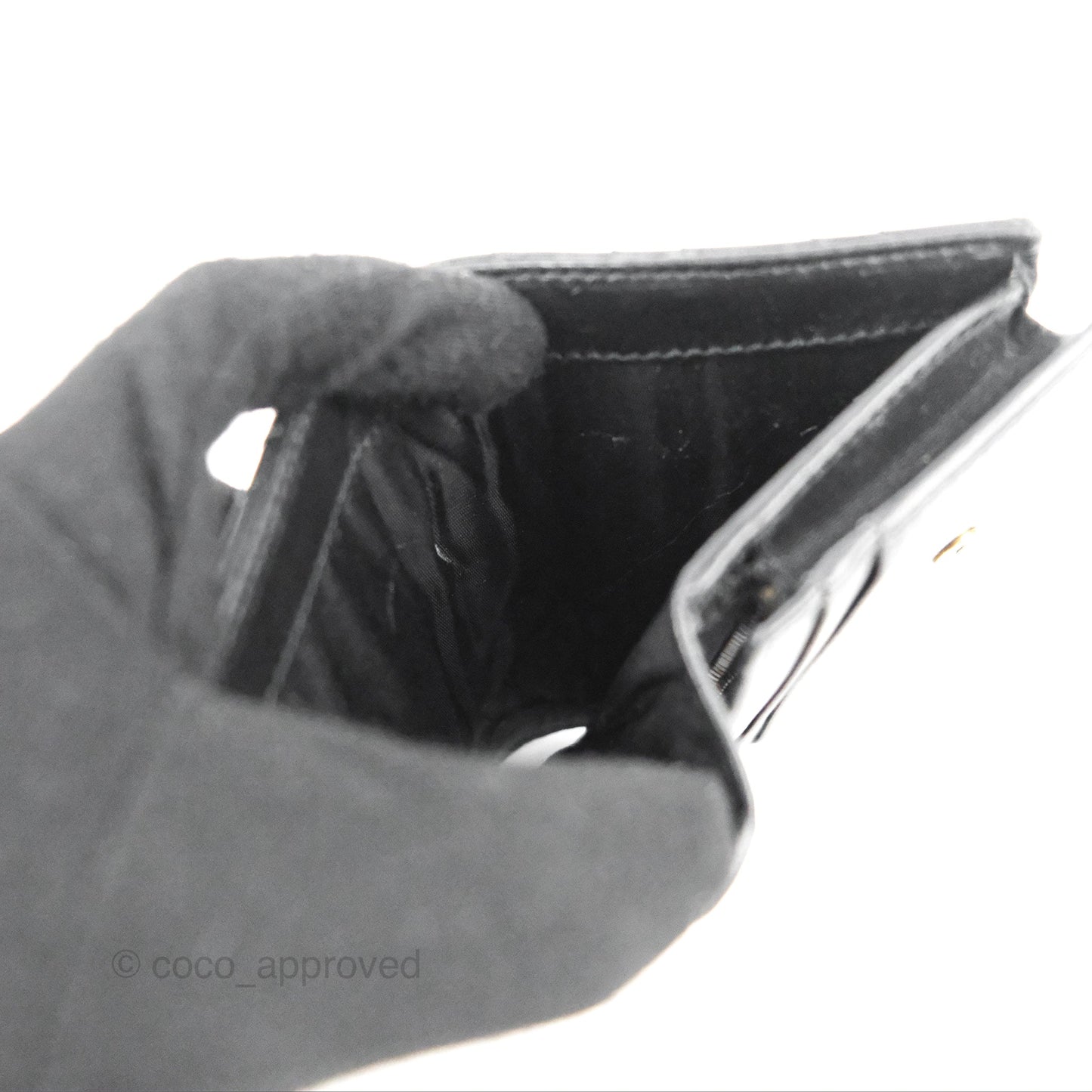Gucci GG Marmont Card Case Wallet Black Lambskin