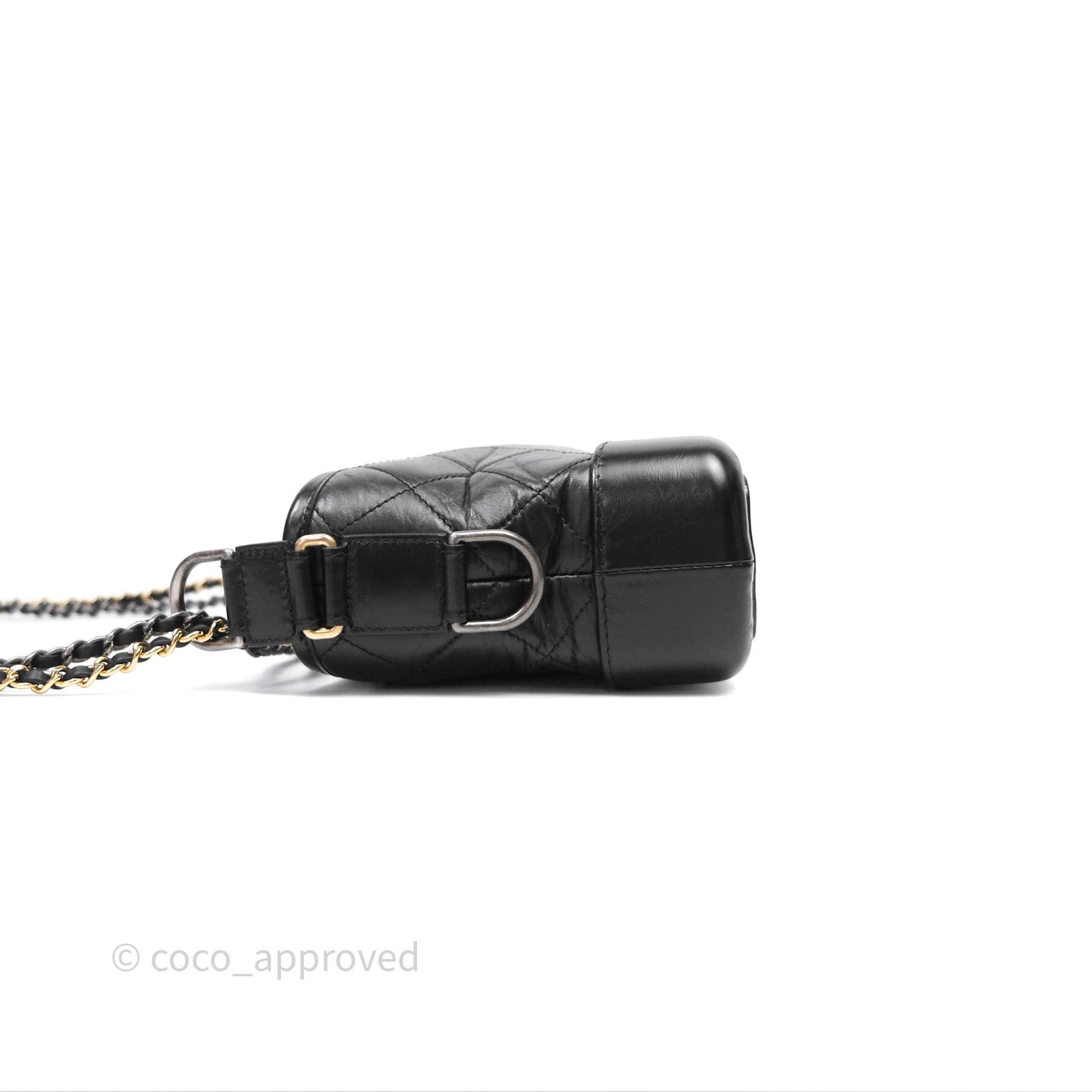 Chanel Small Gabrielle Hobo Quilted Black Aged Calfskin