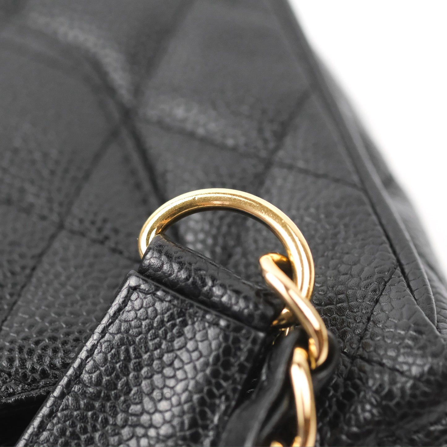 Chanel Quilted CC Timeless Caviar Pochette Black Caviar Gold Hardware