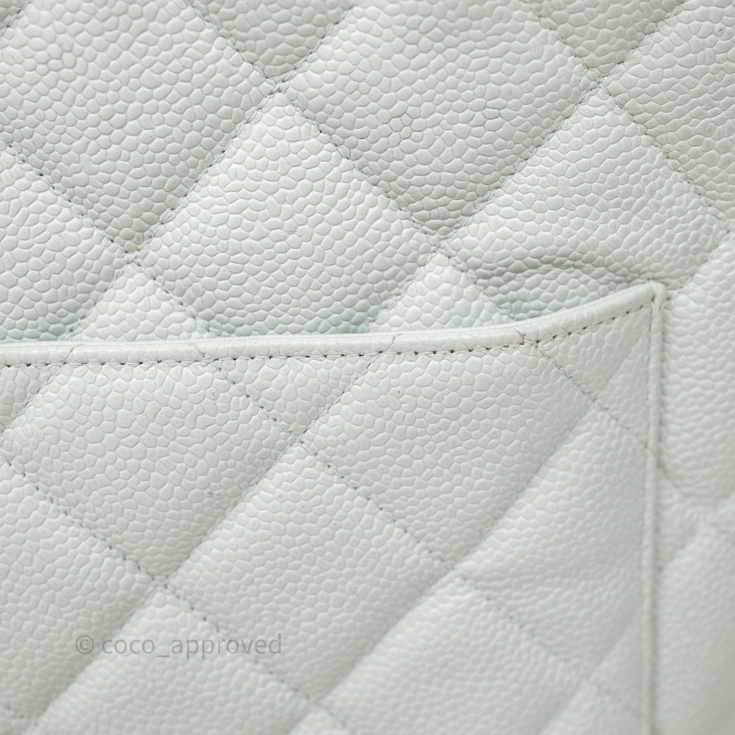Chanel Vintage Medallion CC Light Blue Caviar Tote Bag Gold Hardware