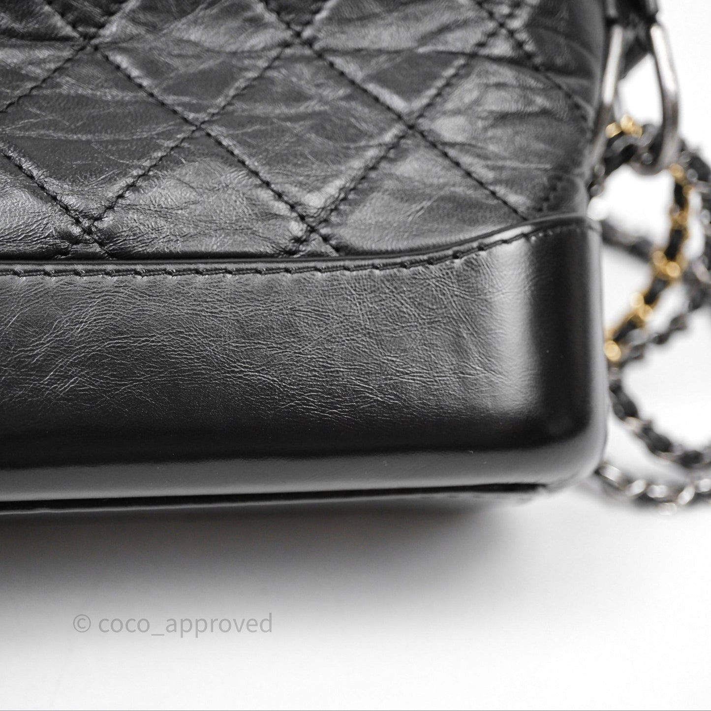 Chanel Small Gabrielle Hobo Quilted Black Aged Calfskin