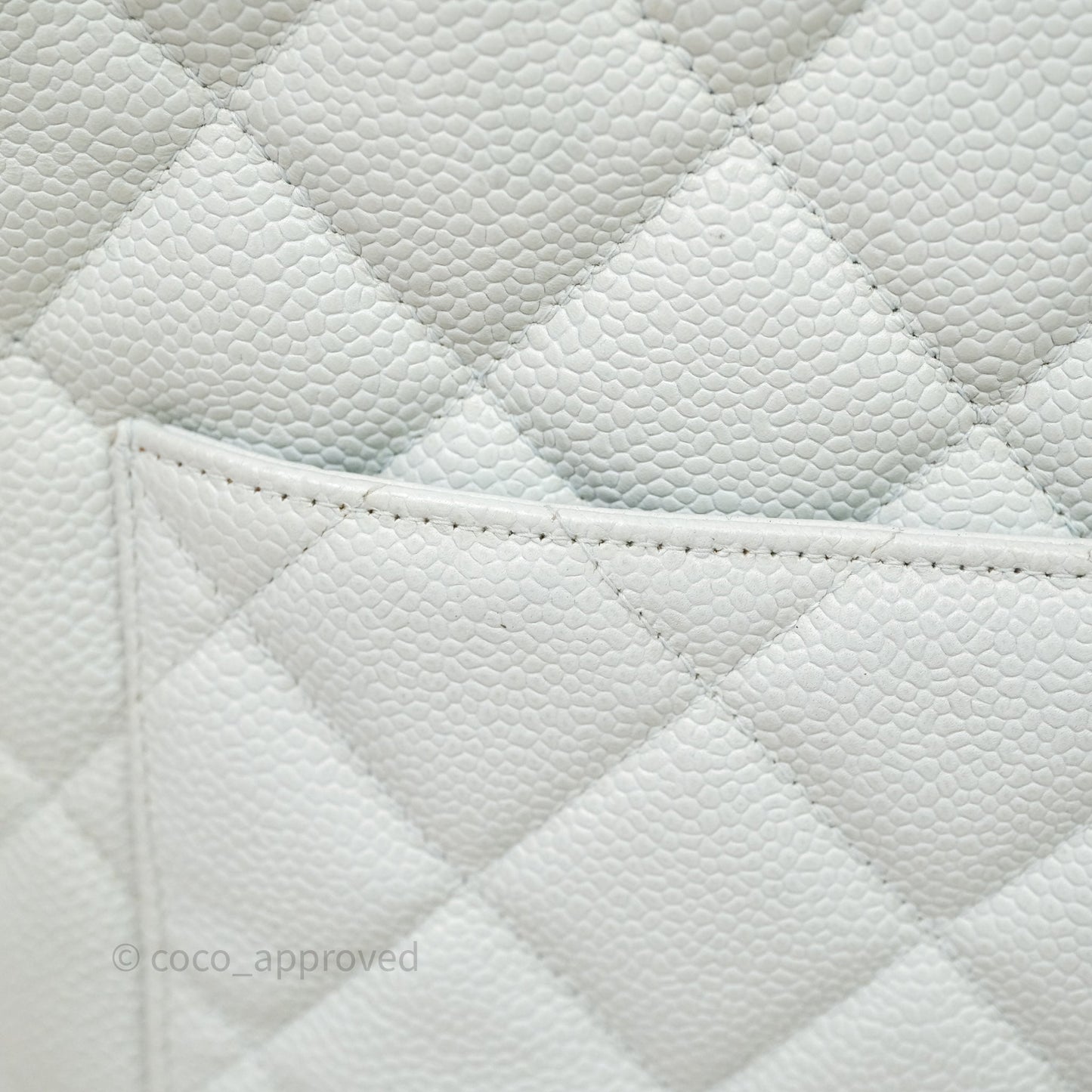 Chanel Vintage Medallion CC Light Blue Caviar Tote Bag Gold Hardware